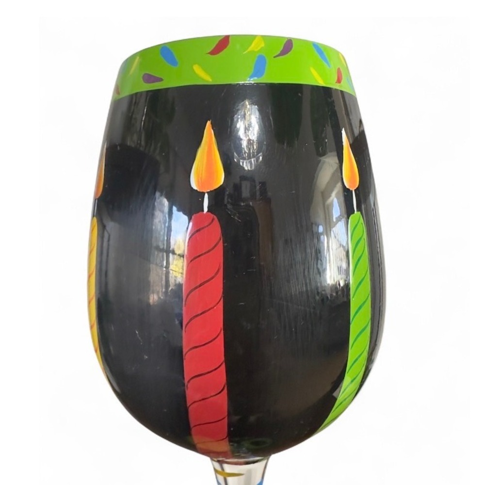 Lolita 50 and Fabulous Hand Painted Wine‎ Glass Birthday Celebration
